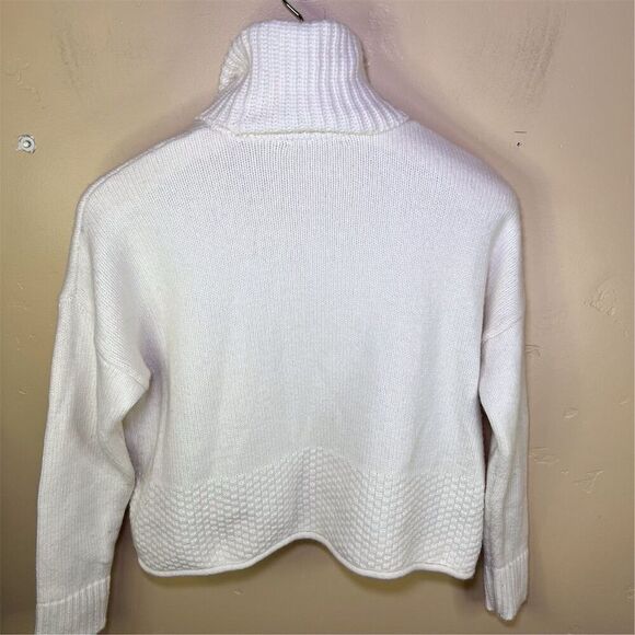 Madewell Wool Sadler Women's Turtleneck Sweater White Pullover Size Small Alpaca - Picture 8 of 9